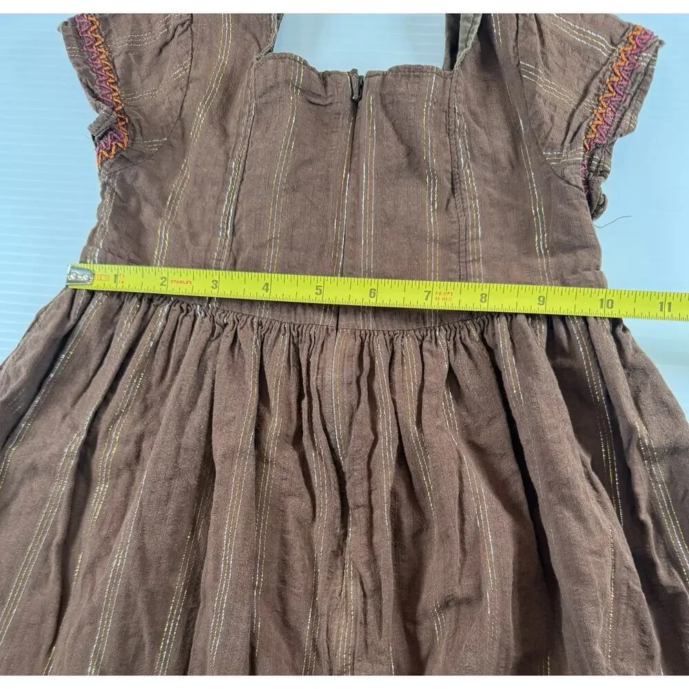 Gymboree Girls 2T Brown Smocked Safari Dress Giraffe Zebra Elephant Cotton